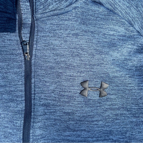 Under Armour Heathered Blue Loose Fit 1/4 Zip Pullover - Picture 2 of 4